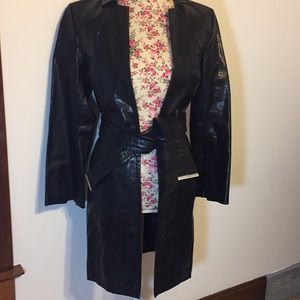 🛍Express brand juniors 1/2 black leather dress coat